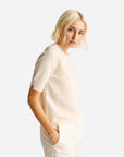 United Colors Of Benetton Woman Cream Short Sleeve Sweater In Pure Merino Wool | LEVISONS