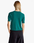 United Colors Of Benetton Woman Green Short Sleeve Sweater In Pure Merino Wool | LEVISONS