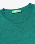 United Colors Of Benetton Woman Green Short Sleeve Sweater In Pure Merino Wool | LEVISONS