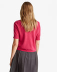 United Colors Of Benetton Woman Fuchsia Short Sleeve Sweater In Pure Merino Wool | LEVISONS