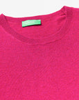United Colors Of Benetton Woman Fuchsia Short Sleeve Sweater In Pure Merino Wool | LEVISONS