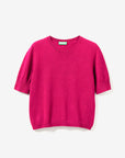 United Colors Of Benetton Woman Fuchsia Short Sleeve Sweater In Pure Merino Wool | LEVISONS