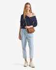 United Colors Of Benetton Woman Dark Blue V-Neck Sweater In Pure Merino Wool | LEVISONS