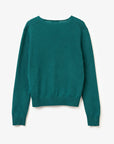 United Colors Of Benetton Woman Green V-Neck Sweater In Pure Merino Wool | LEVISONS