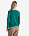 United Colors Of Benetton Woman Green V-Neck Sweater In Pure Merino Wool | LEVISONS