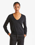 United Colors Of Benetton Woman Black V-Neck Sweater In Pure Merino Wool | LEVISONS