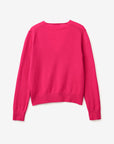 United Colors Of Benetton Woman Fuchsia V-Neck Sweater In Pure Merino Wool | LEVISONS
