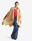 United Colors Of Benetton Woman Fuchsia V-Neck Sweater In Pure Merino Wool | LEVISONS