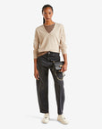 United Colors Of Benetton Woman Beige V-Neck Sweater In Pure Merino Wool | LEVISONS