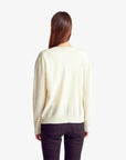 United Colors Of Benetton Woman Cream Crew Neck Cardigan In Pure Merino Wool | LEVISONS