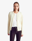 United Colors Of Benetton Woman Cream Crew Neck Cardigan In Pure Merino Wool | LEVISONS