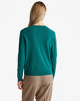 United Colors Of Benetton Woman Green Crew Neck Cardigan In Pure Merino Wool | LEVISONS
