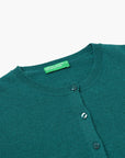 United Colors Of Benetton Woman Green Crew Neck Cardigan In Pure Merino Wool | LEVISONS