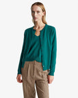 United Colors Of Benetton Woman Green Crew Neck Cardigan In Pure Merino Wool | LEVISONS