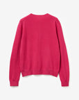 United Colors Of Benetton Woman Fuchsia Crew Neck Cardigan In Pure Merino Wool | LEVISONS