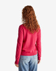 United Colors Of Benetton Woman Fuchsia Crew Neck Cardigan In Pure Merino Wool | LEVISONS