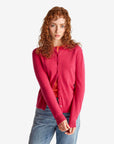 United Colors Of Benetton Woman Fuchsia Crew Neck Cardigan In Pure Merino Wool | LEVISONS