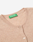 United Colors Of Benetton Woman Beige Crew Neck Cardigan In Pure Merino Wool | LEVISONS