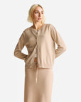 United Colors Of Benetton Woman Beige Crew Neck Cardigan In Pure Merino Wool | LEVISONS