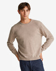 United Colors Of Benetton Man Marl Brown Crew Neck Sweater In Pure Merino Wool | LEVISONS