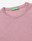 United Colors Of Benetton Man Marl Pink Crew Neck Sweater In Pure Merino Wool | LEVISONS