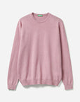United Colors Of Benetton Man Marl Pink Crew Neck Sweater In Pure Merino Wool | LEVISONS