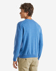 United Colors Of Benetton Man Marl Blue Crew Neck Sweater In Pure Merino Wool | LEVISONS