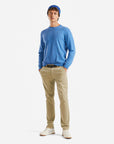 United Colors Of Benetton Man Marl Blue Crew Neck Sweater In Pure Merino Wool | LEVISONS