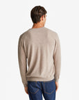 United Colors Of Benetton Man Brown Mélange V-Neck Sweater In Pure Merino Wool | LEVISONS
