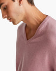 United Colors Of Benetton Man Marl Pink V-Neck Sweater In Pure Merino Wool | LEVISONS