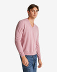 United Colors Of Benetton Man Marl Pink V-Neck Sweater In Pure Merino Wool | LEVISONS