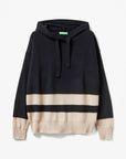 United Colors Of Benetton Woman Black Sweater In Cashmere Blend With Hood | LEVISONS