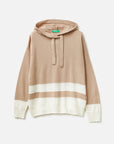 United Colors Of Benetton Woman Beige Cashmere Blend Sweater With Hood | LEVISONS