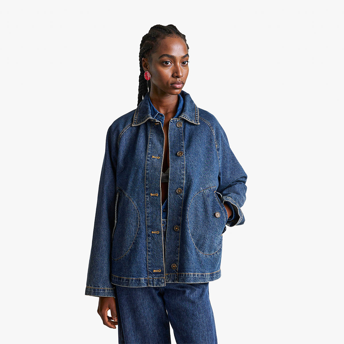 Woman Short Denim Trench Coat – Levisons