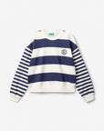 United Colors Of Benetton Woman Striped Crew Neck Hoodie | LEVISONS