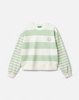 United Colors Of Benetton Woman Striped Crew Neck Hoodie | LEVISONS