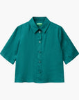 United Colors Of Benetton Woman Short Shirt In Pure Linen | LEVISONS