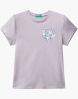 United Colors Of Benetton Girl Junior T-Shirt With Glittery Logo | LEVISONS