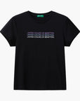 United Colors Of Benetton Girl Junior T-Shirt With Glittery Logo | LEVISONS