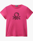 United Colors Of Benetton Girl Junior T-Shirt With Glittery Logo | LEVISONS