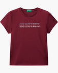United Colors Of Benetton Girl Junior T-Shirt With Glittery Logo | LEVISONS