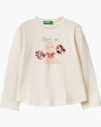 United Colors Of Benetton Girl Kid T-Shirt With Petal Effect Applique | LEVISONS