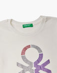 United Colors Of Benetton Girl Junior Long Sleeve T-Shirt With Glitter Print | LEVISONS