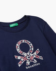 United Colors Of Benetton Girl Junior T-Shirt With Glitter Print | LEVISONS