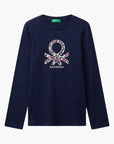 United Colors Of Benetton Girl Junior T-Shirt With Glitter Print | LEVISONS