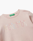 United Colors Of Benetton Girl Kid T-Shirt With Glittery Logo In Cotton | LEVISONS