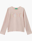 United Colors Of Benetton Girl Kid T-Shirt With Glittery Logo In Cotton | LEVISONS