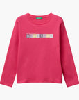 United Colors Of Benetton Girl Kid T-Shirt With Glittery Logo In Cotton | LEVISONS