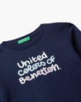 United Colors Of Benetton Girl Kid T-Shirt With Glittery Logo In Cotton | LEVISONS