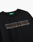 United Colors Of Benetton Girl Junior Sweatshirt With Glittery Logo Print | LEVISONS